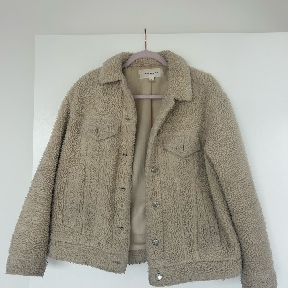 Sherpa Lined Beige Jacket